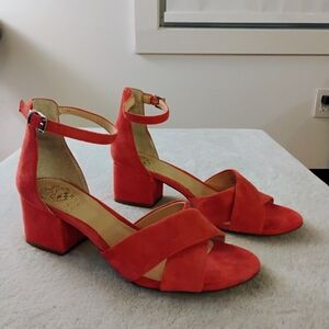 Vince Camuto Florrie Pink Leather Block Heel Sandals - Size 6.5 - NWOT